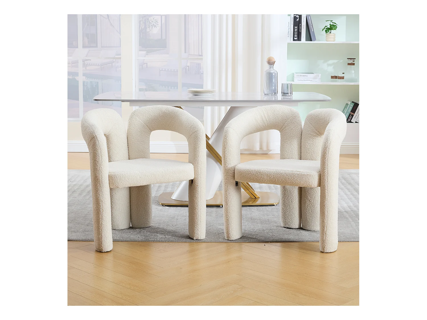 Lot de 2 fauteuils ergonomiques avec velours - 61 x 52 x 71 cm - pour le salon ou le bureau - velours - beige