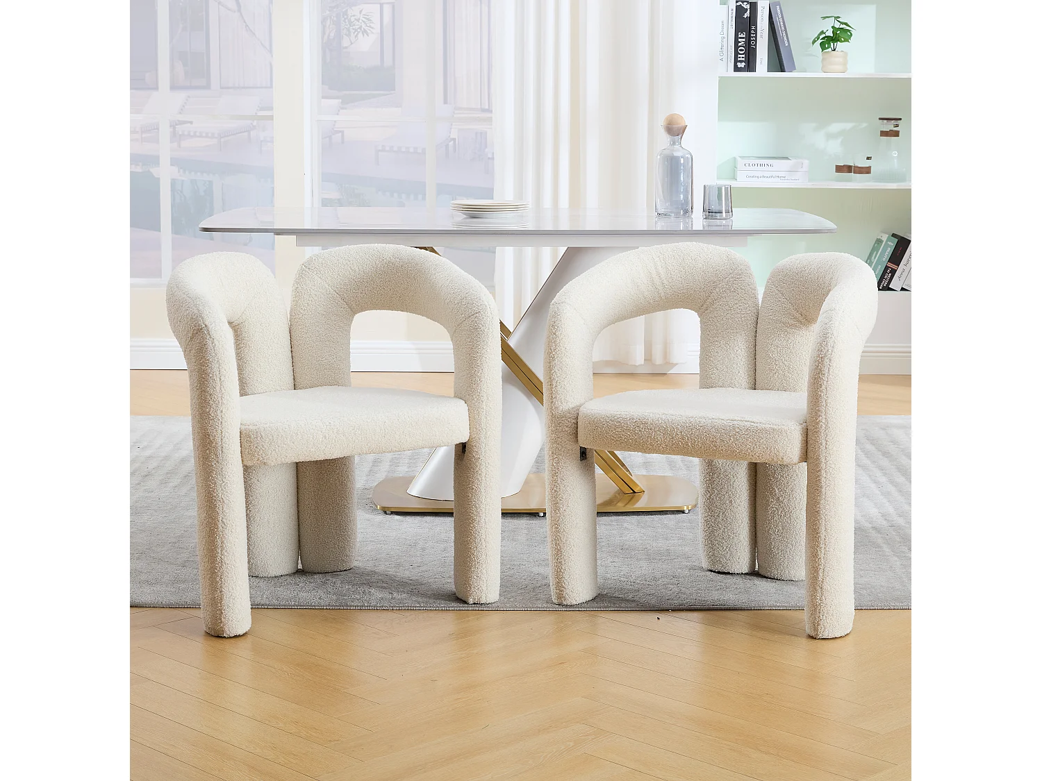 Lot de 2 fauteuils ergonomiques avec velours - 61 x 52 x 71 cm - pour le salon ou le bureau - velours - beige