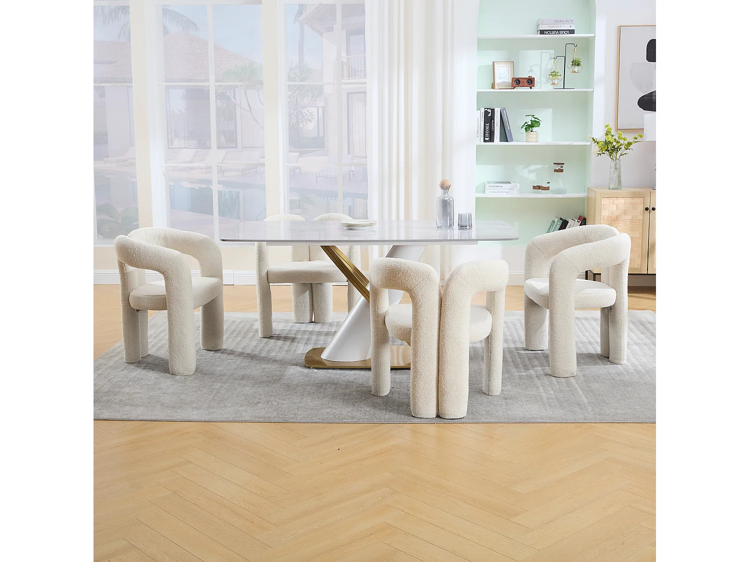 Lot de 2 fauteuils ergonomiques avec velours - 61 x 52 x 71 cm - pour le salon ou le bureau - velours - beige