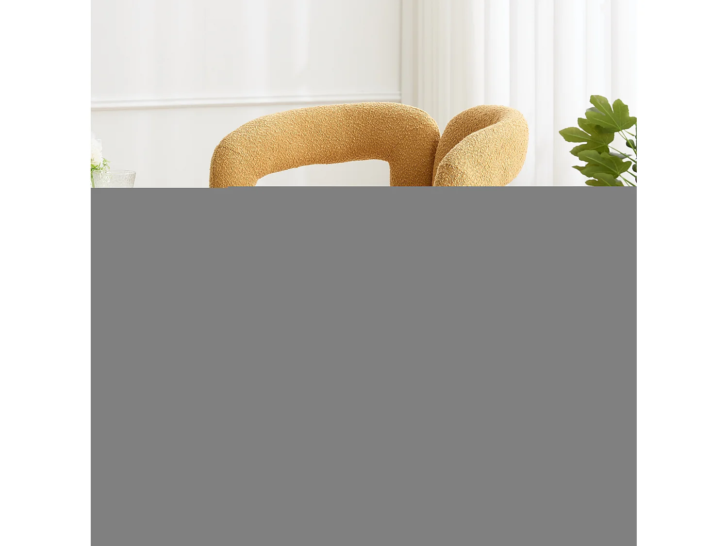 Fauteuils d'appoint pivotants à 360 degrés - 67 x 55 x 74 cm - avec coussins larges - Boucle - Jaune