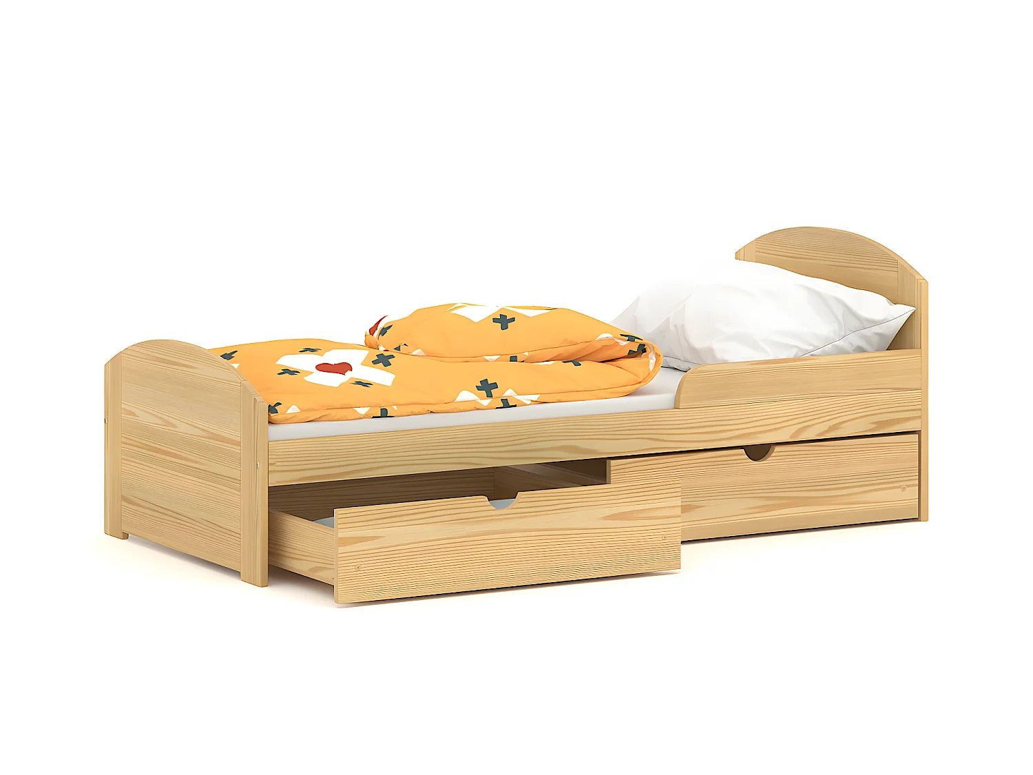 Lit simple en pin massif 180x80 Naturel