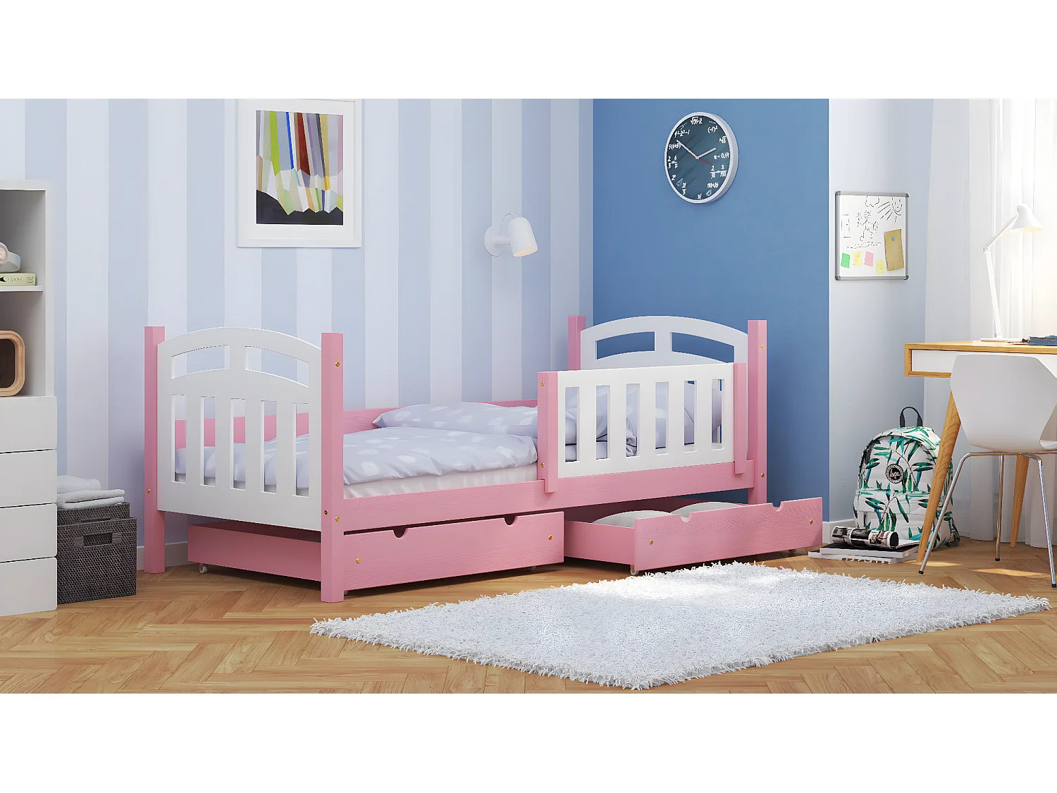 Lit simple en pin massif 190x80 Rosa