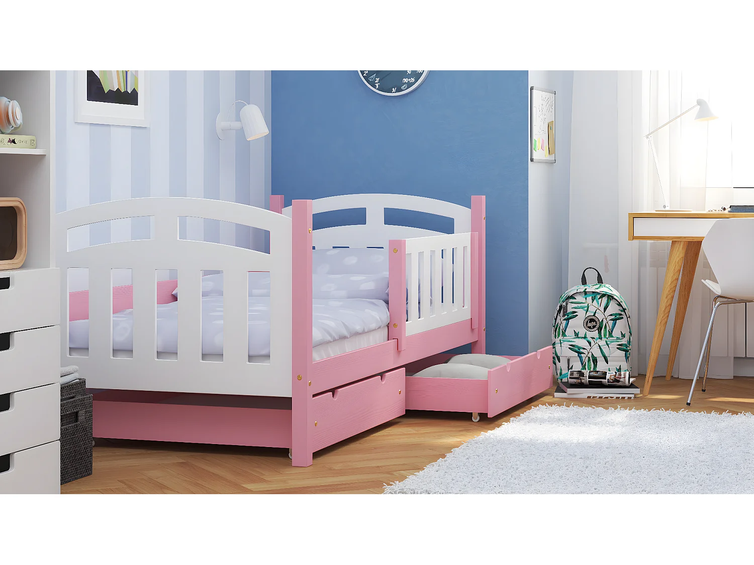 Lit simple en pin massif 190x80 Rosa