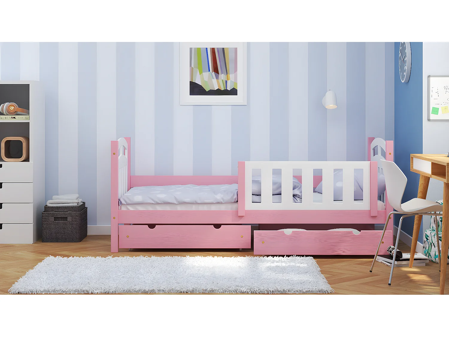 Lit simple en pin massif 190x80 Rosa