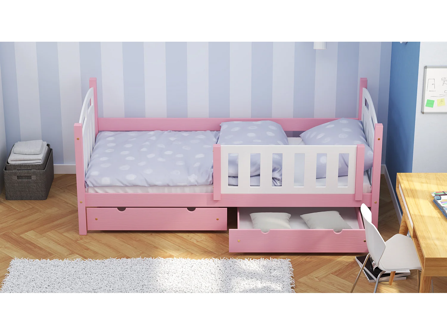 Lit simple en pin massif 190x80 Rosa