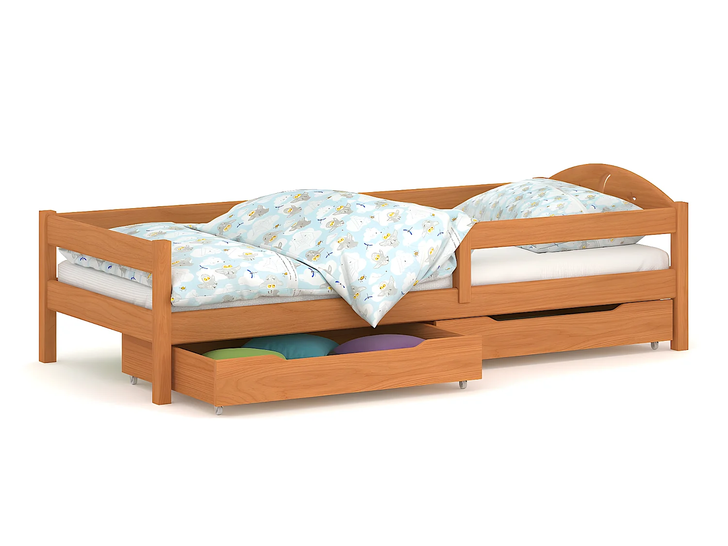 Lit simple en pin massif 200x90 Teck