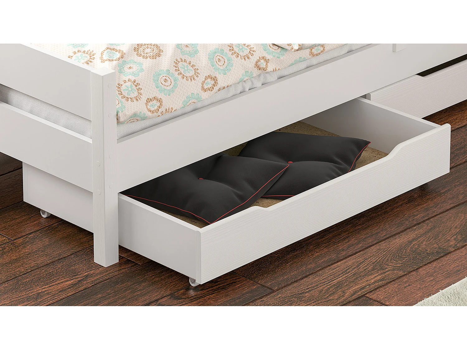 Lit simple en pin massif 180x80 Blanc