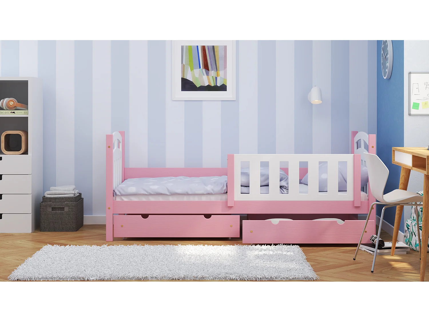 Lit simple en pin massif 200x90 Rosa