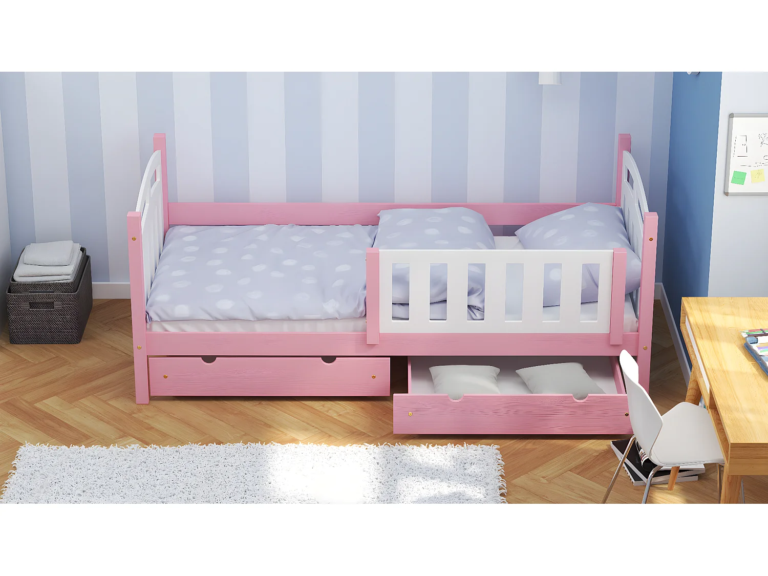 Lit simple en pin massif 200x90 Rosa