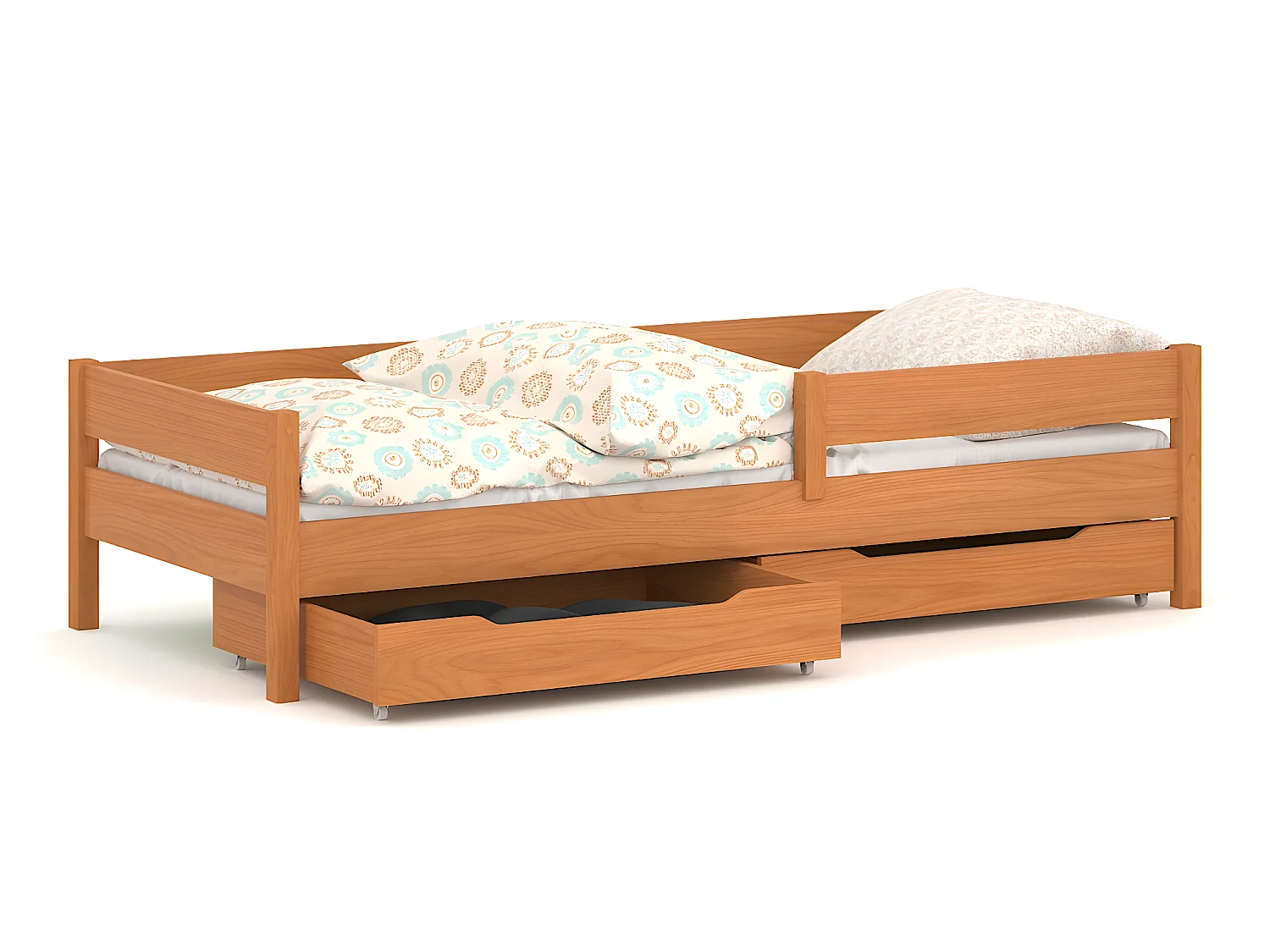 Lit simple en pin massif 200x90 Teck