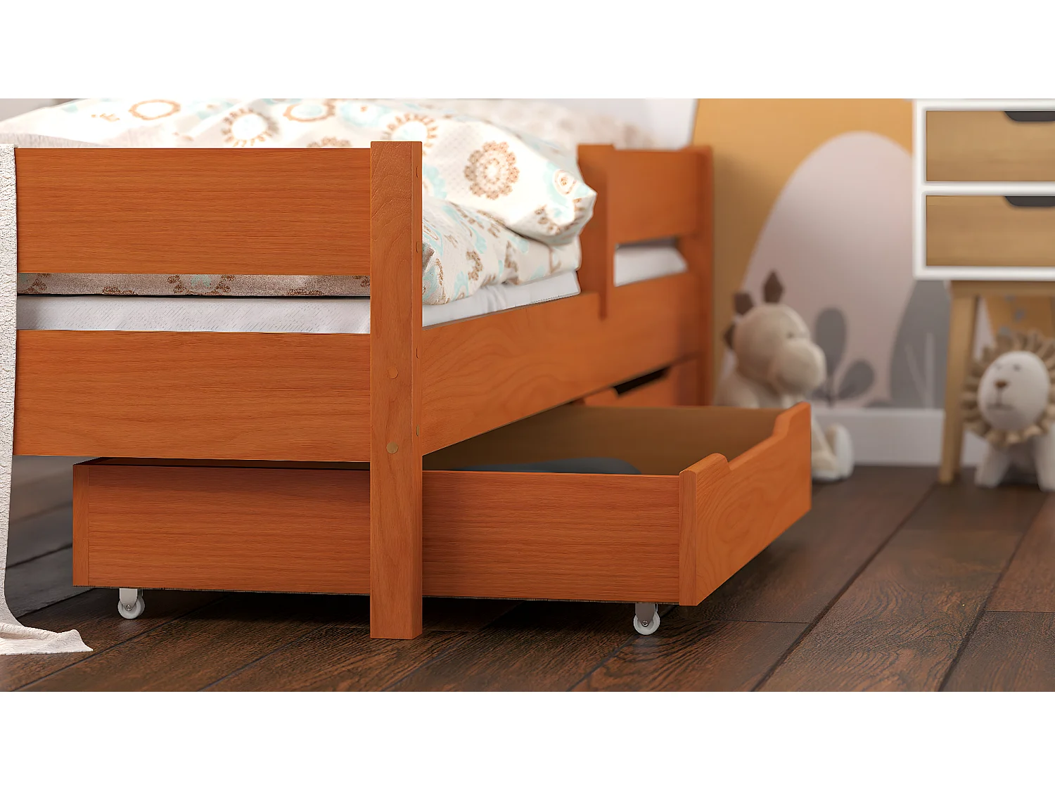 Lit simple en pin massif 200x90 Teck