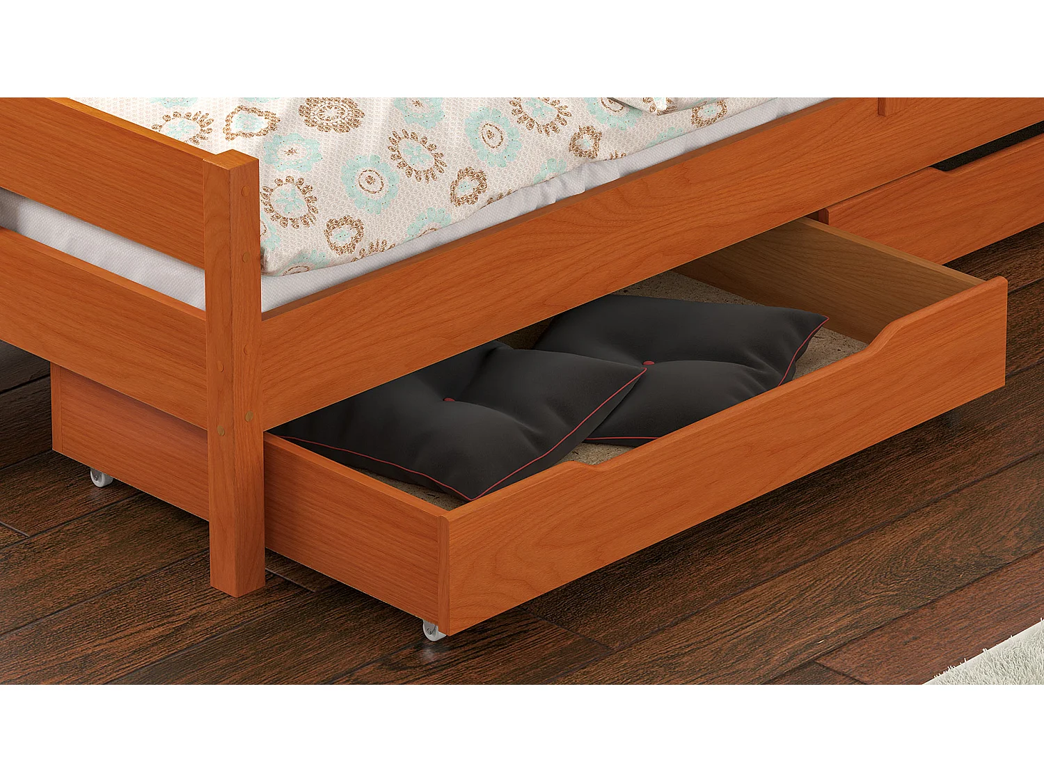 Lit simple en pin massif 200x90 Teck