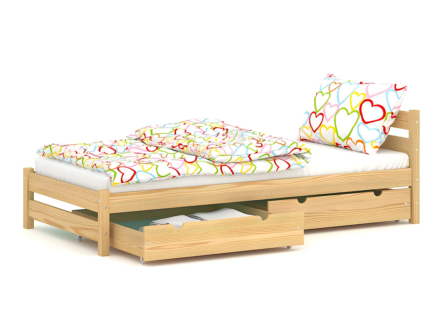 Lit simple en pin massif 190x90 Naturel