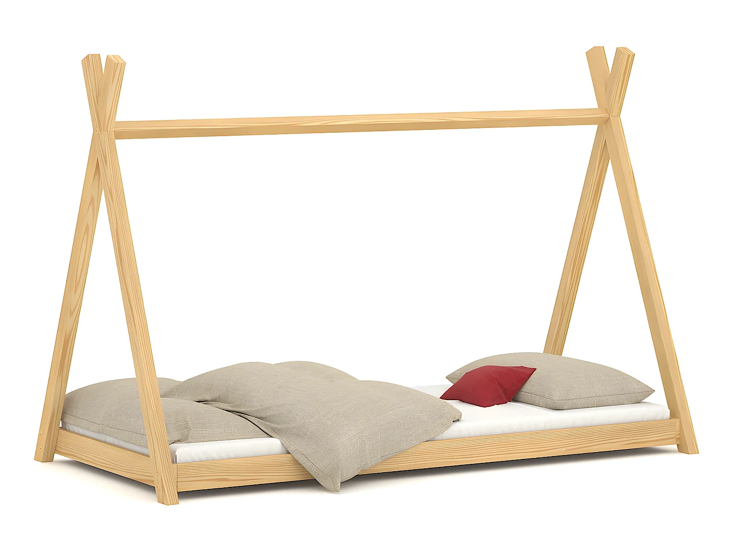 Lit simple en pin massif 190x90 naturel