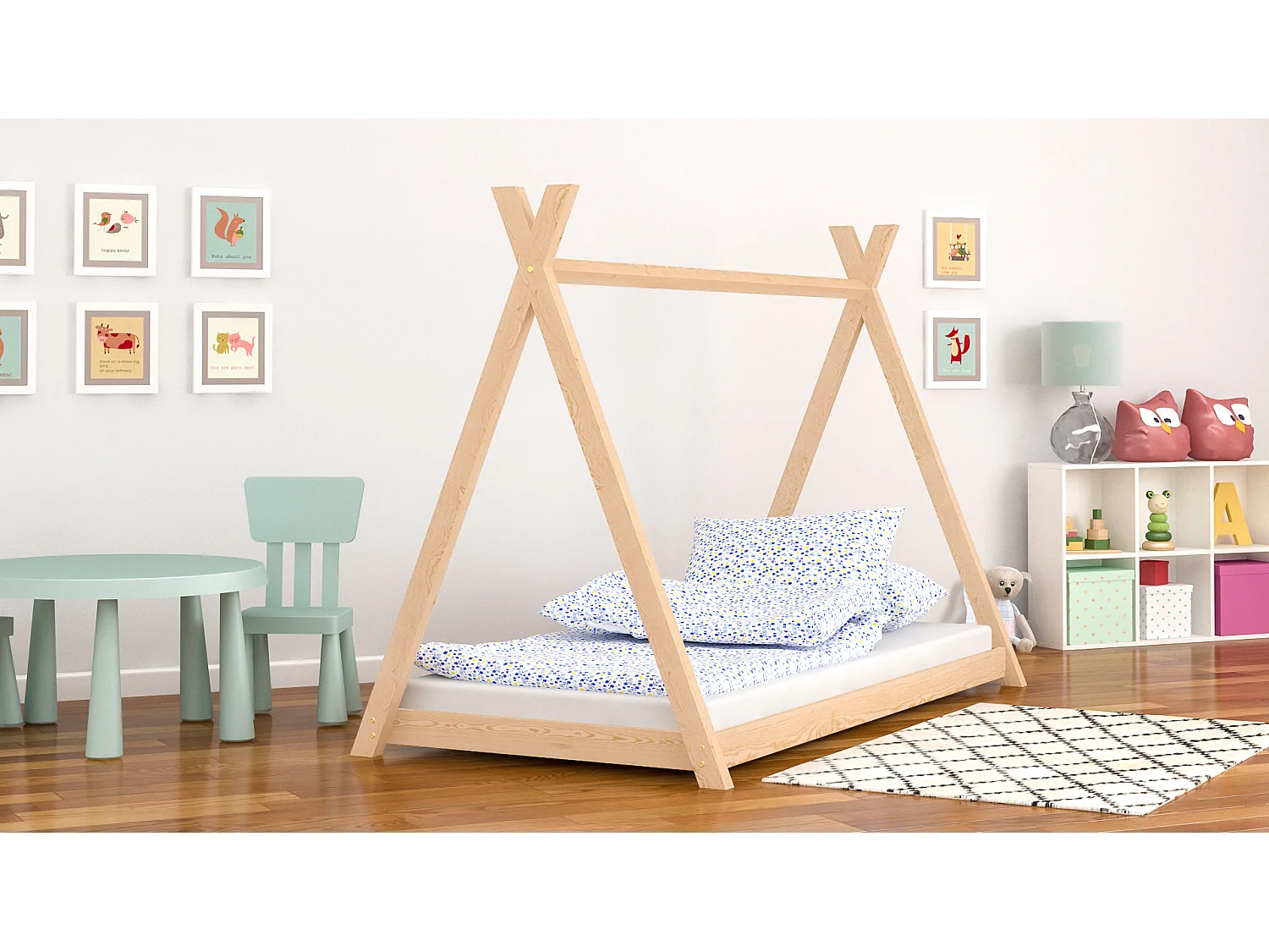 Lit simple en pin massif 190x90 naturel