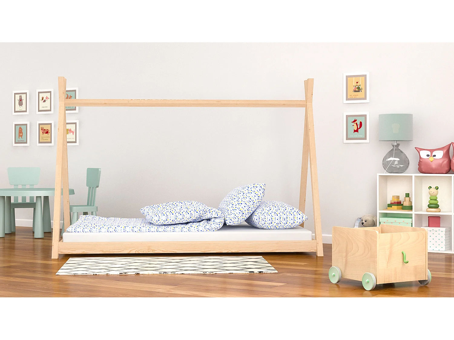 Lit simple en pin massif 190x90 naturel