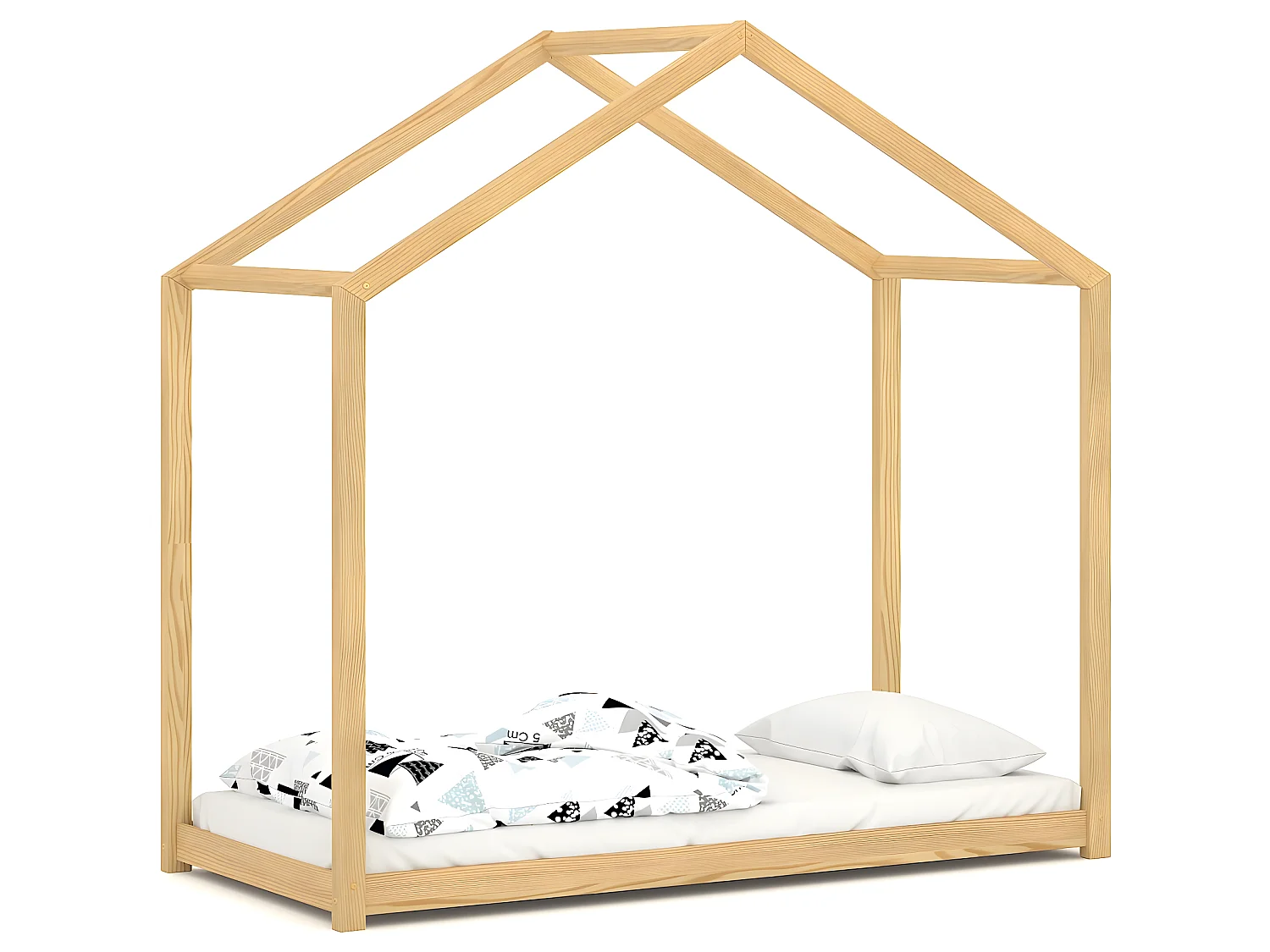 Lit simple en pin massif 190x90 naturel