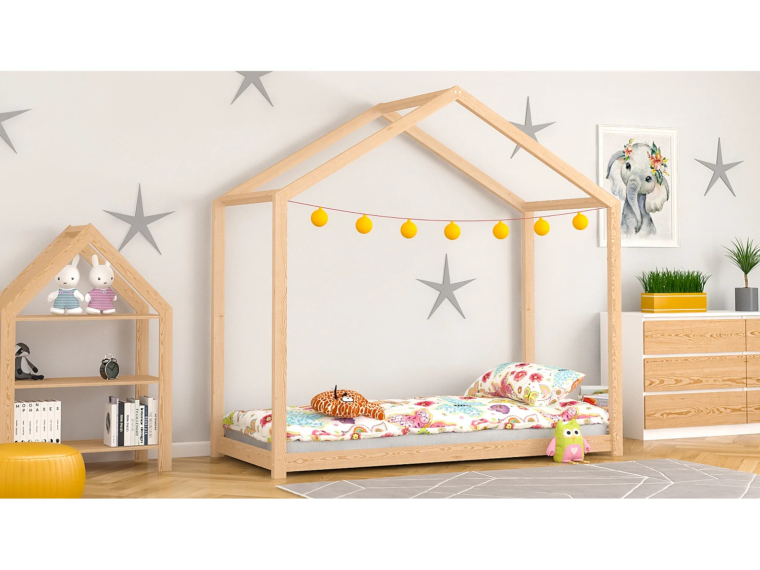 Lit simple en pin massif 190x90 naturel