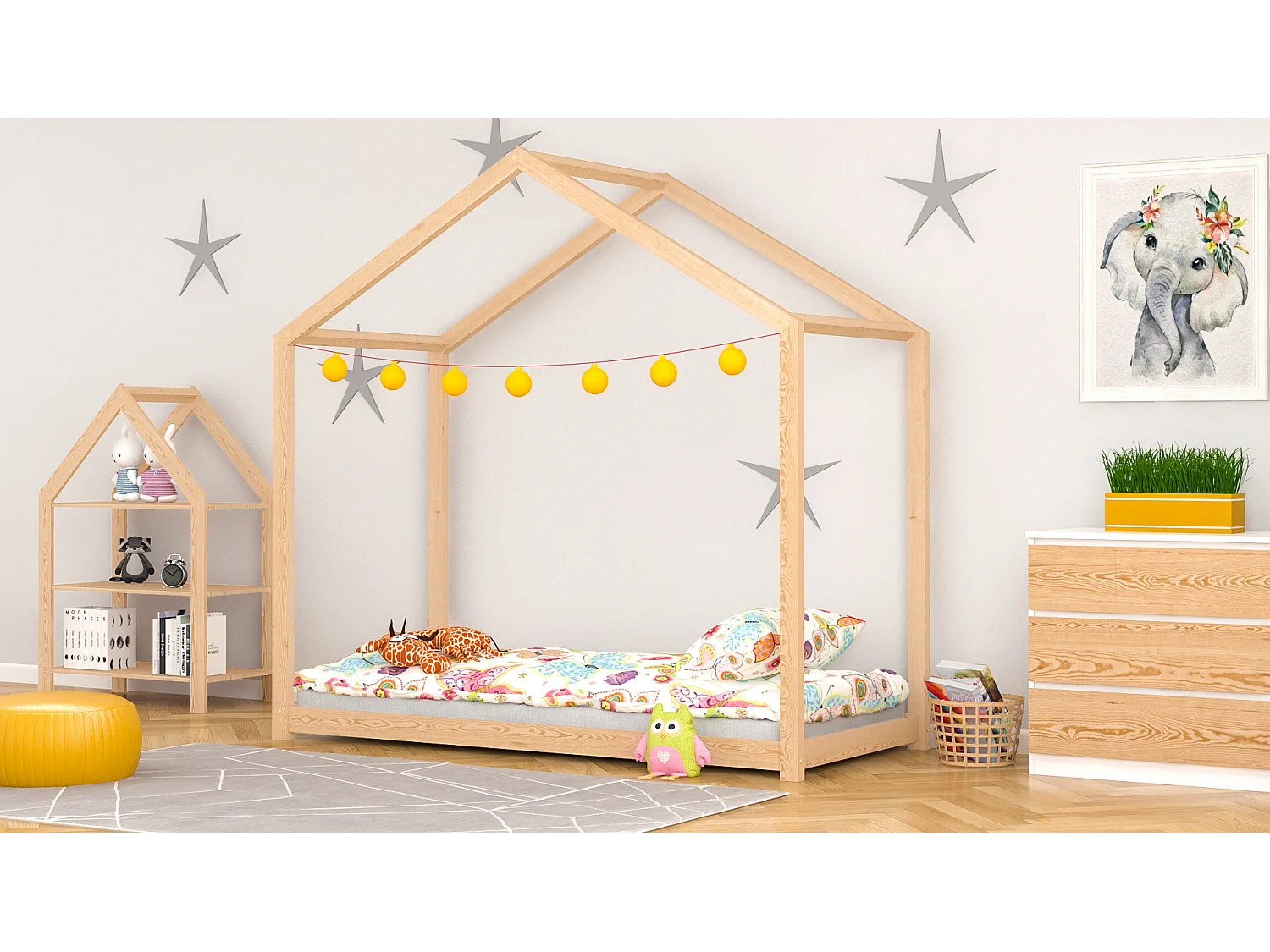 Lit simple en pin massif 190x90 naturel