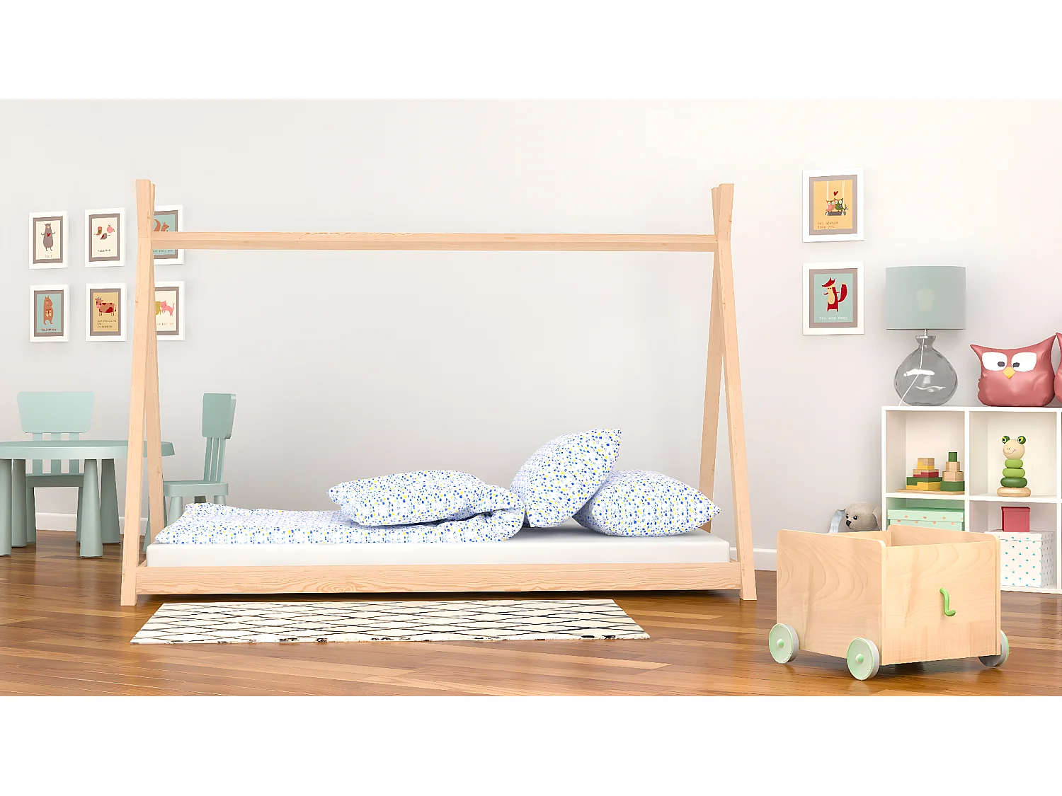 Lit simple en pin massif 180x80 naturel