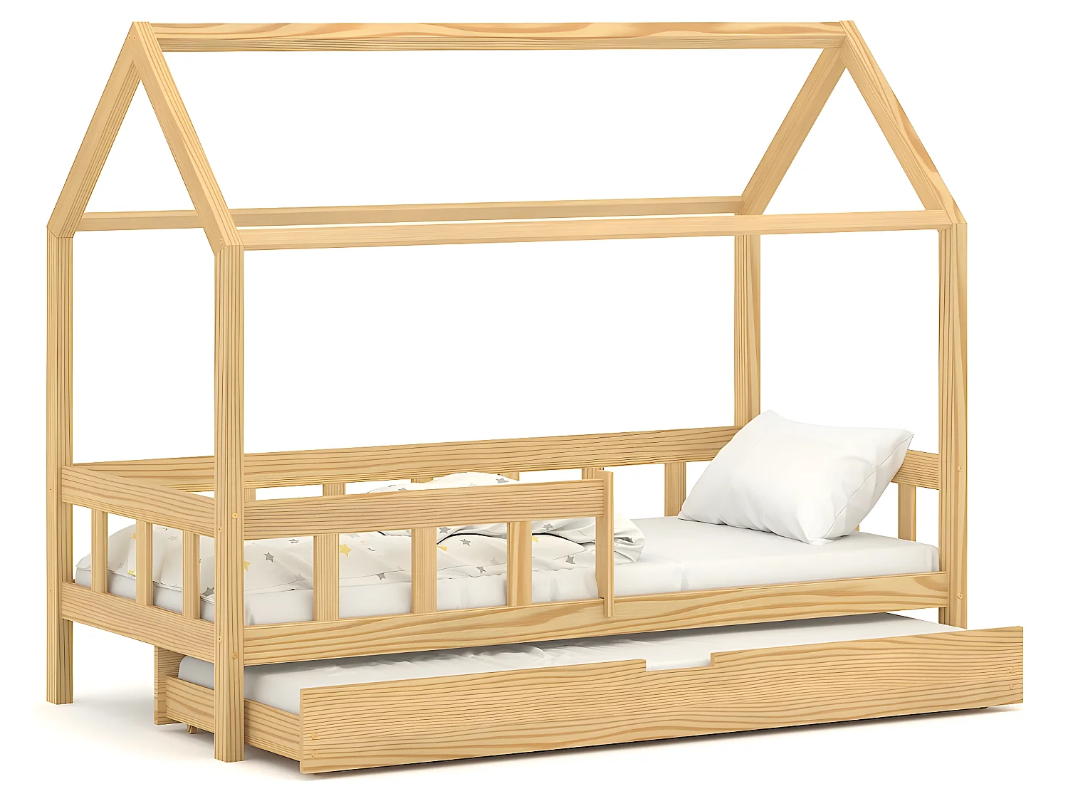 Lit simple en pin massif 180x80 naturel