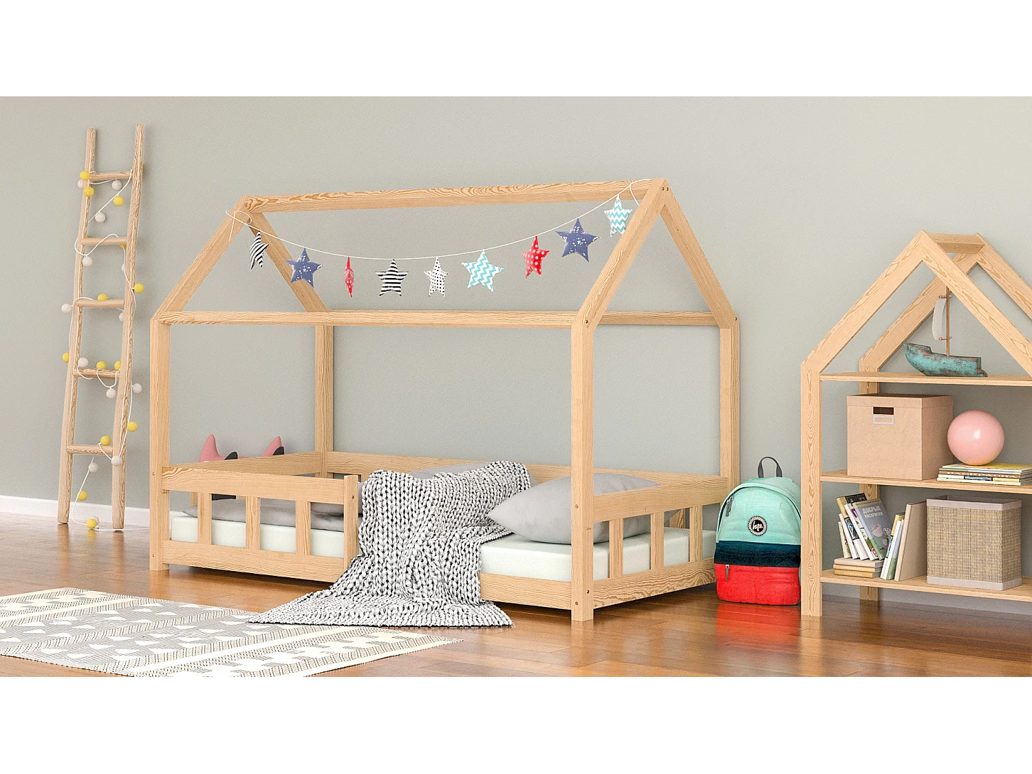 Lit simple en pin massif 190x90 naturel