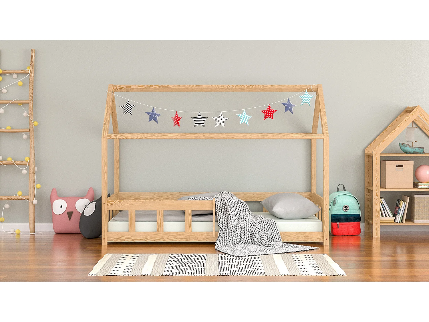 Lit simple en pin massif 190x90 naturel