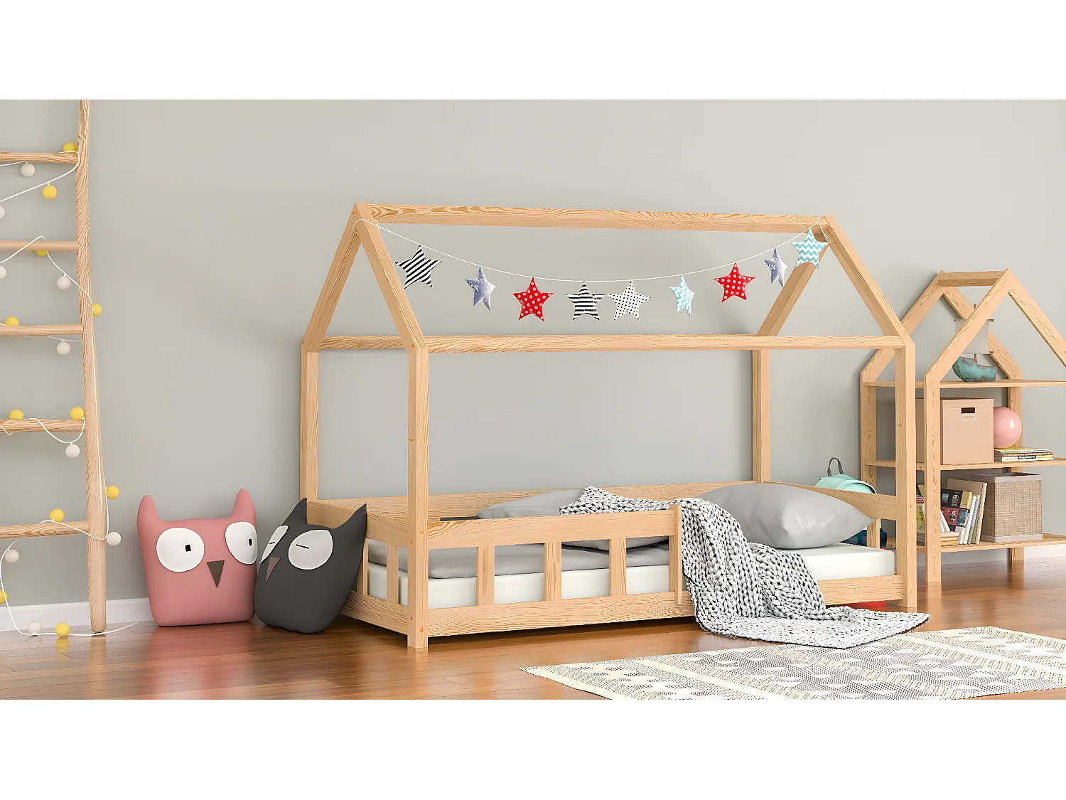 Lit simple en pin massif 190x90 naturel