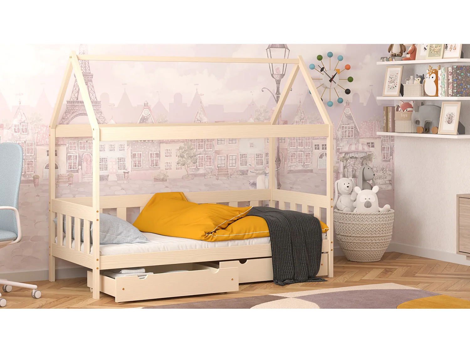 Lit simple en pin massif 200x90 vanille