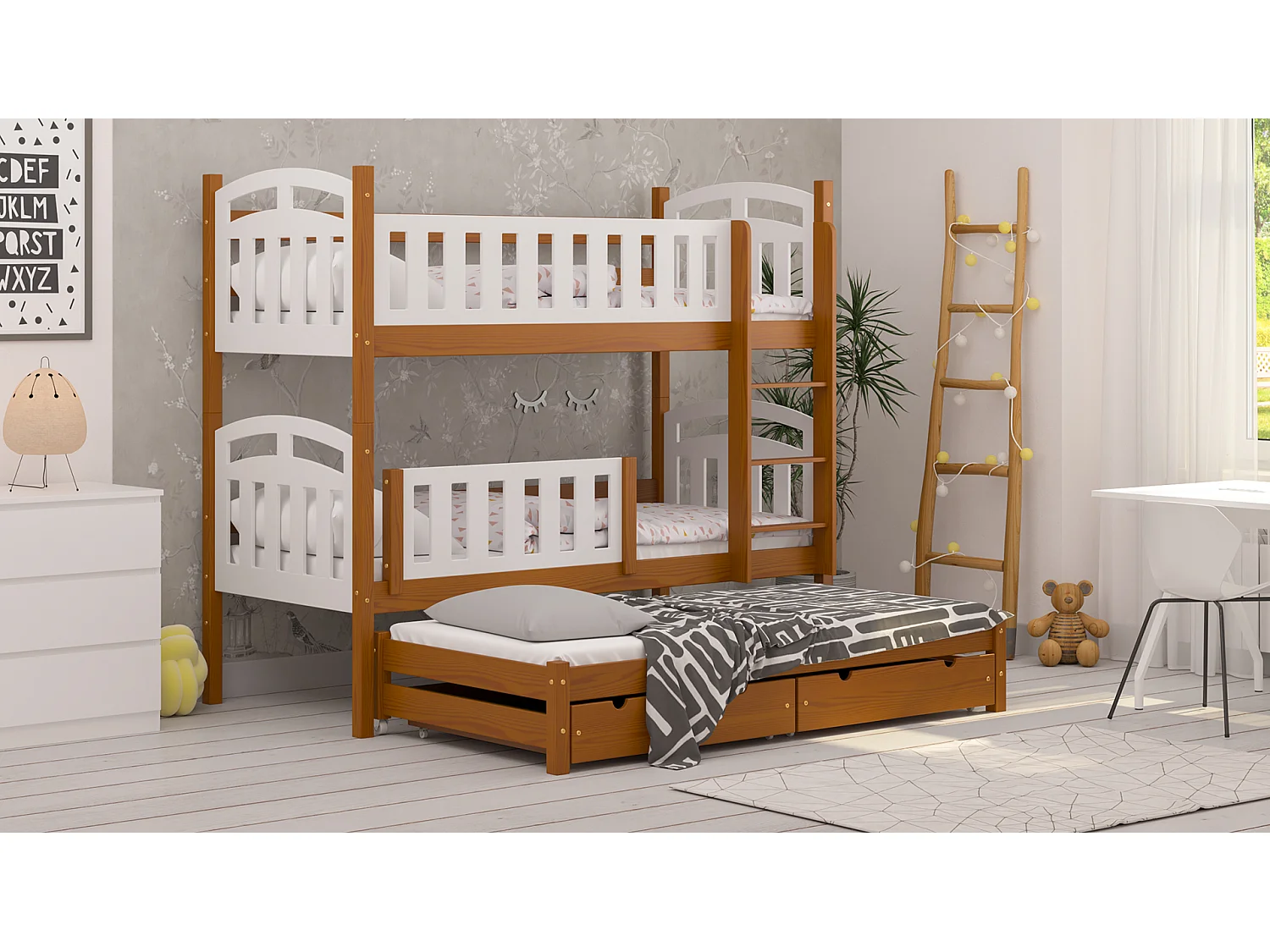 Lit superposé en pin massif 190x80 Aulne