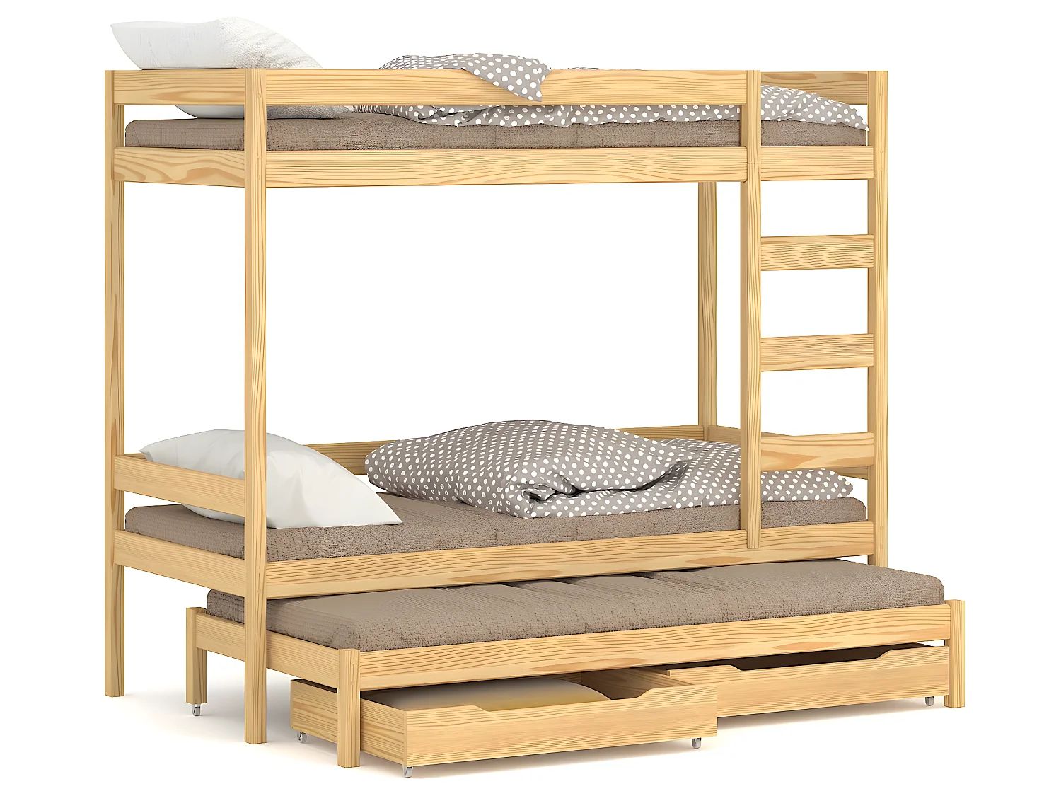 Lit superposé en pin massif 180x80 Naturel