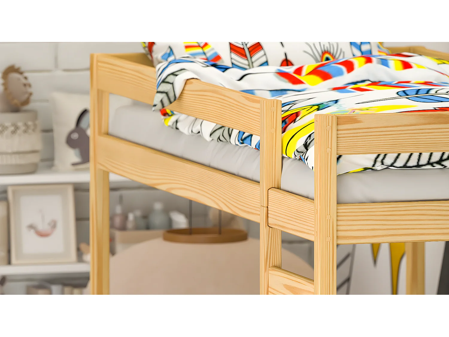 Lit superposé en pin massif 180x80 Naturel