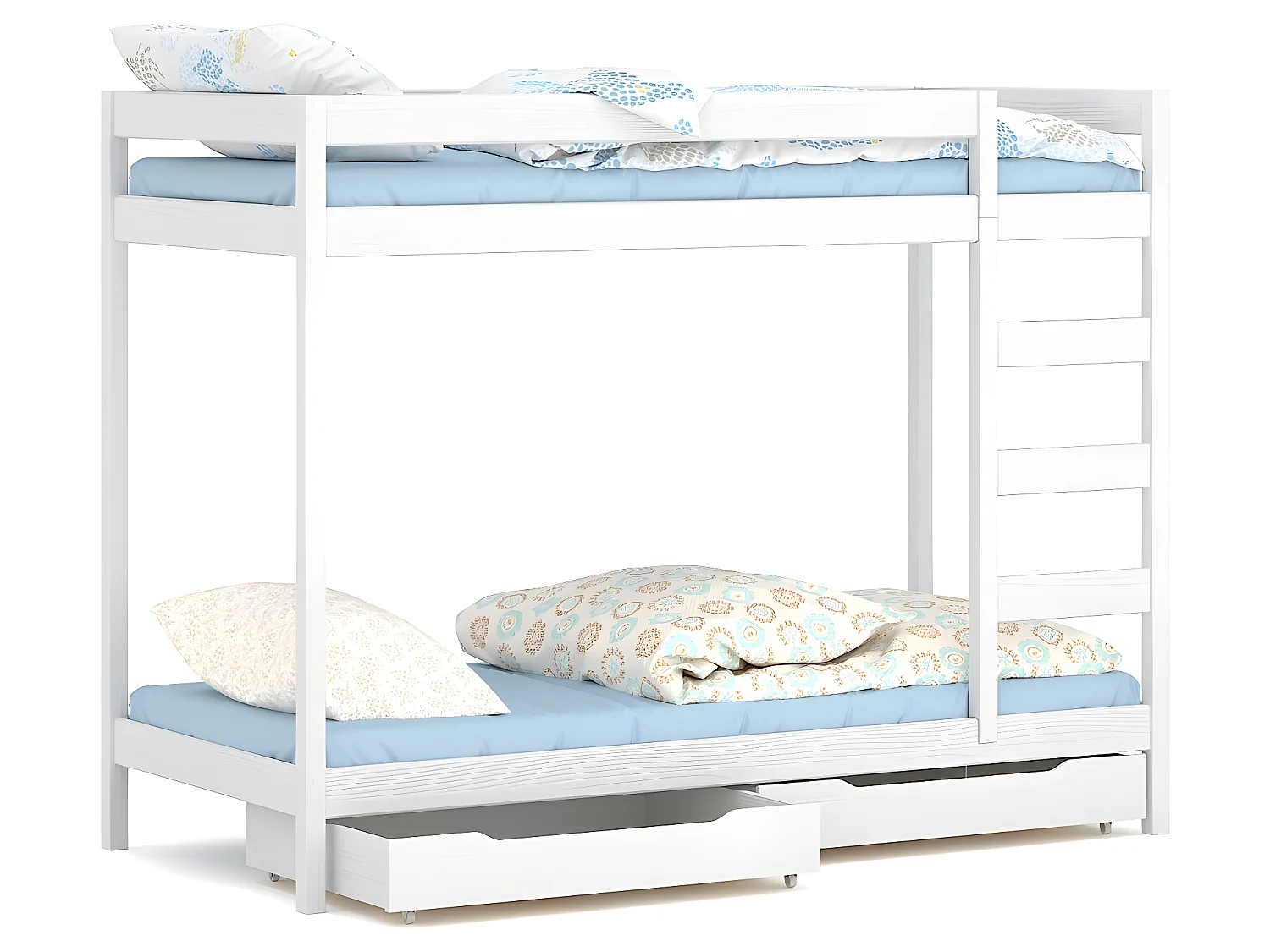 Lit superposé en pin massif 180x80 Blanc