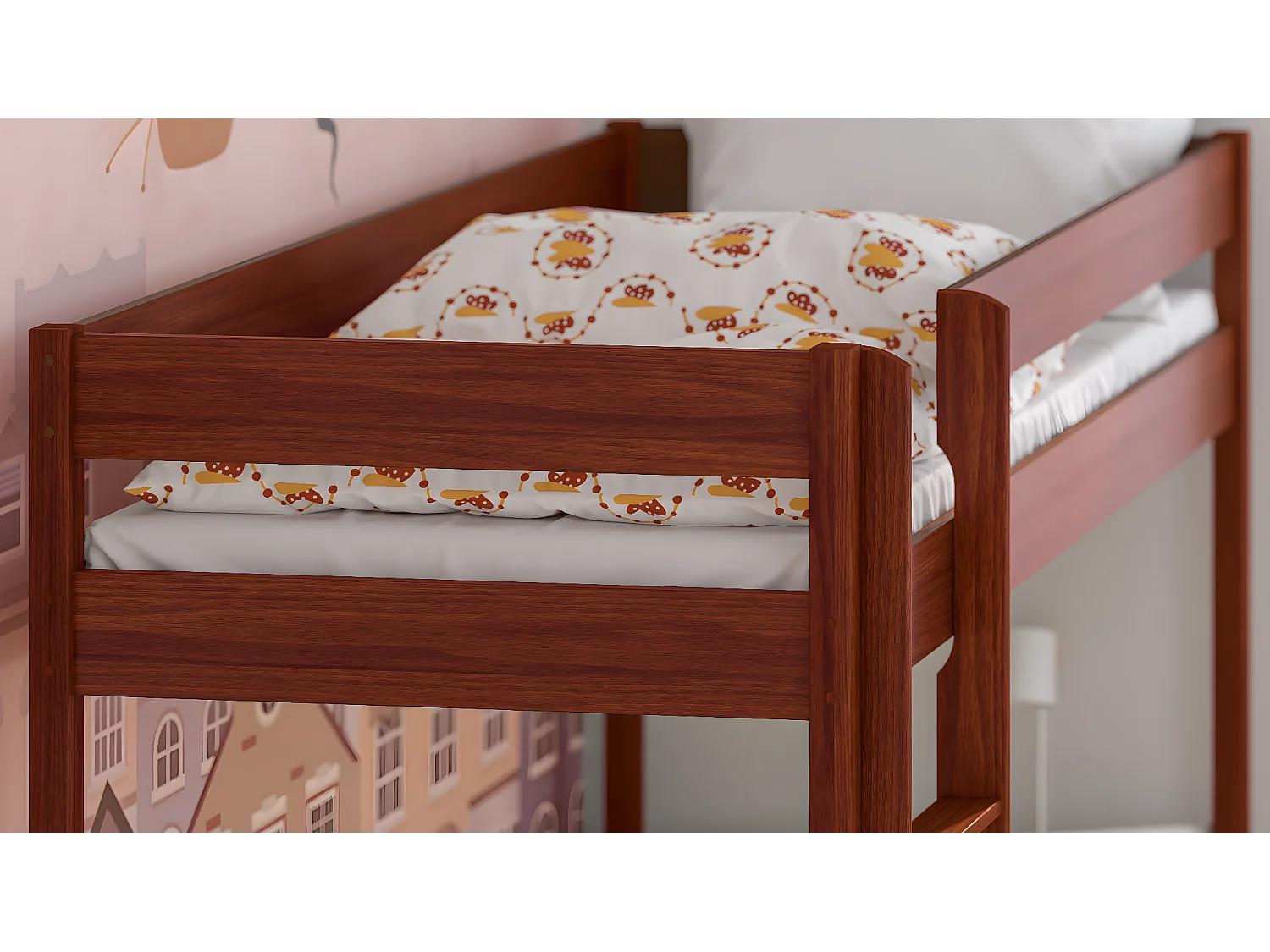 Lit superposé en pin massif 180x80 Palissandre