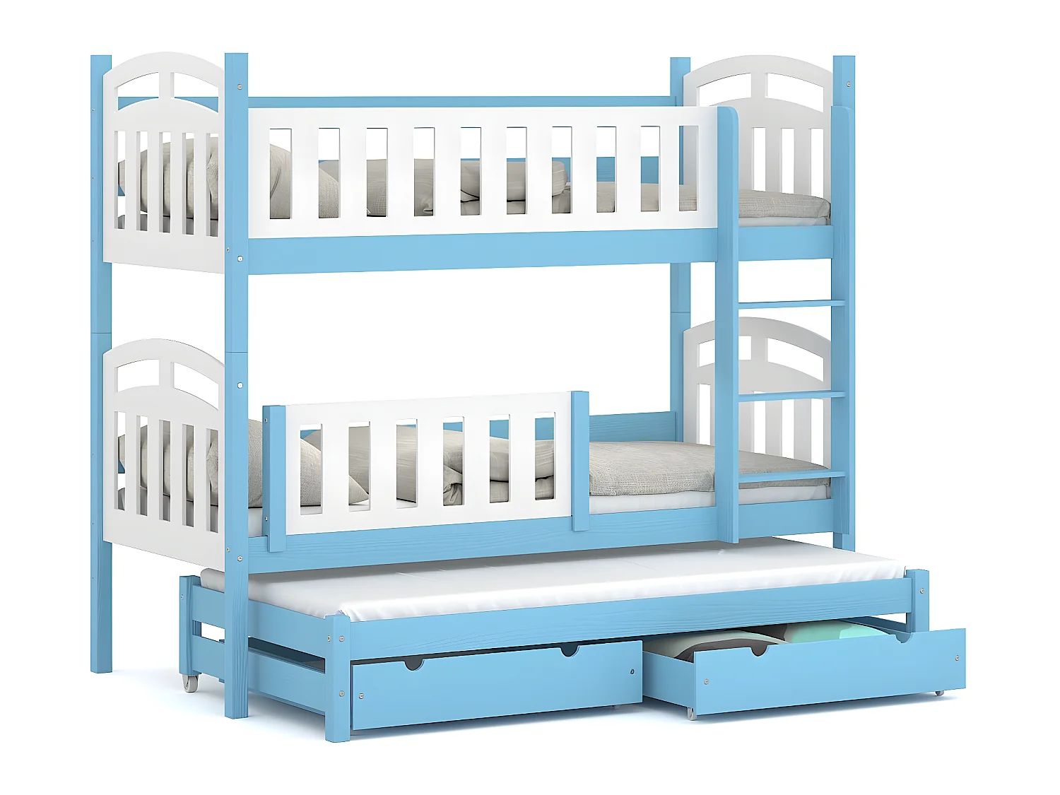 Lit superposé en pin massif 190x90 Bleu