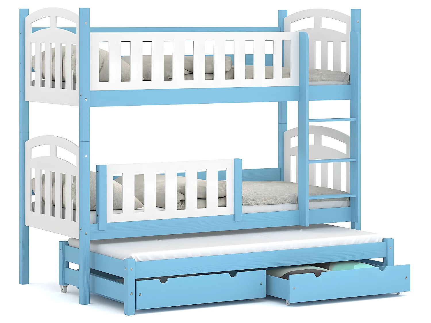 Lit superposé en pin massif 190x90 Bleu