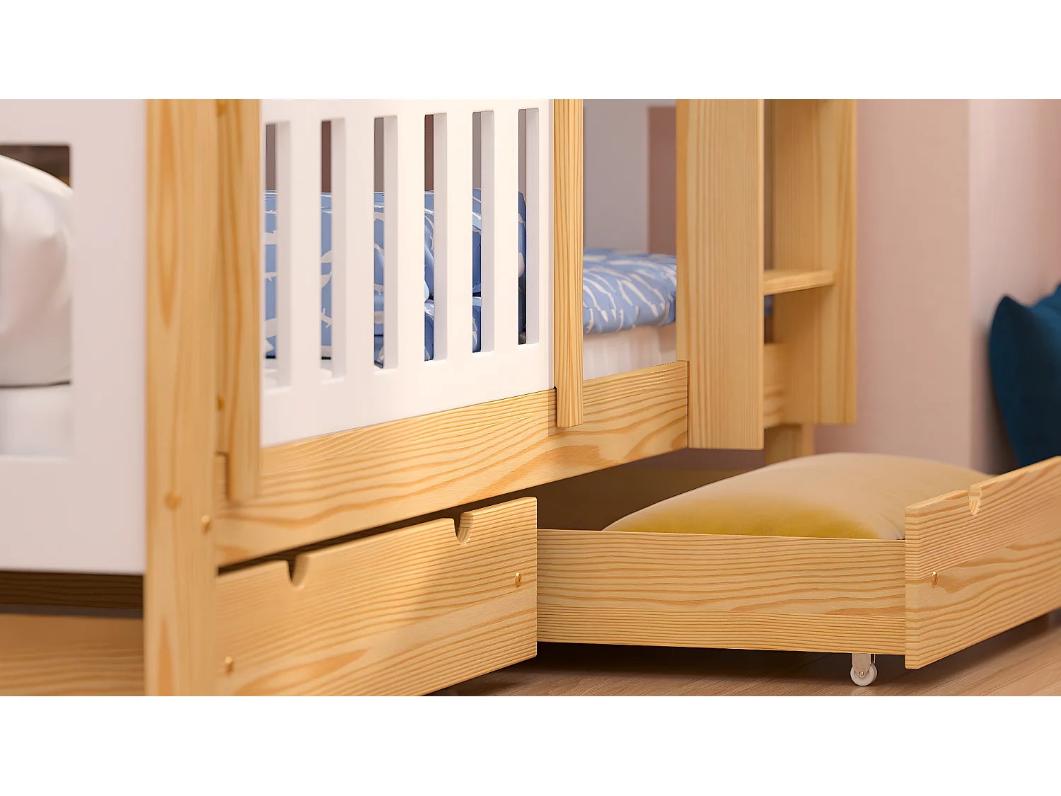 Lit superposé en pin massif 190x90 Naturel