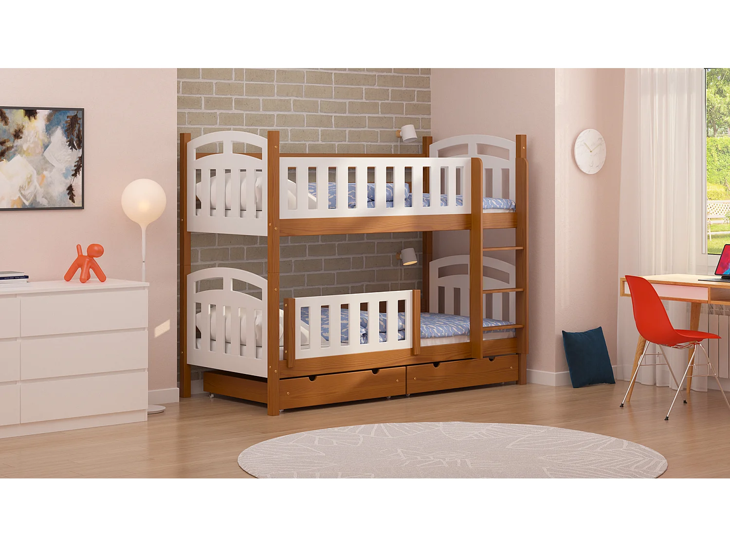 Lit superposé en pin massif 190x80 Aulne
