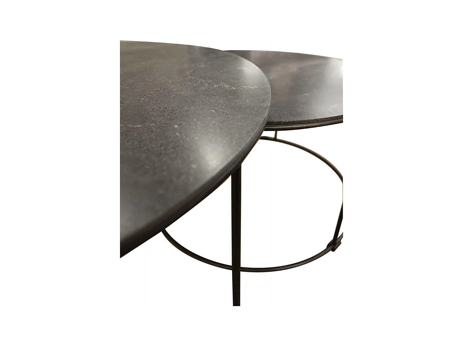 Lot de 2 tables basses gigognes rondes Pierre Bronze - Minéral Interior's