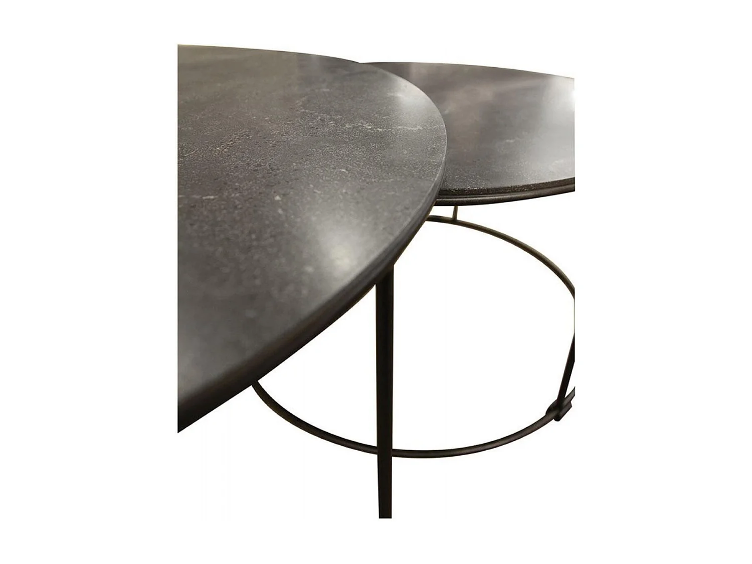 Lot de 2 tables basses gigognes rondes Pierre Bronze - Minéral Interior's