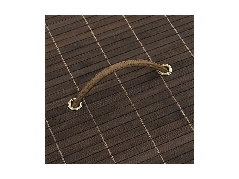 Wäschekorb aus Bambus Rund Dunkelbraun