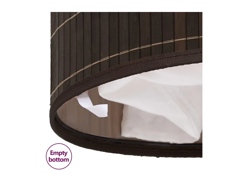 Wäschekorb aus Bambus Rund Dunkelbraun