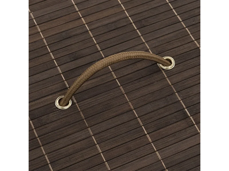 Panier à linge rond en bambou Marron foncé