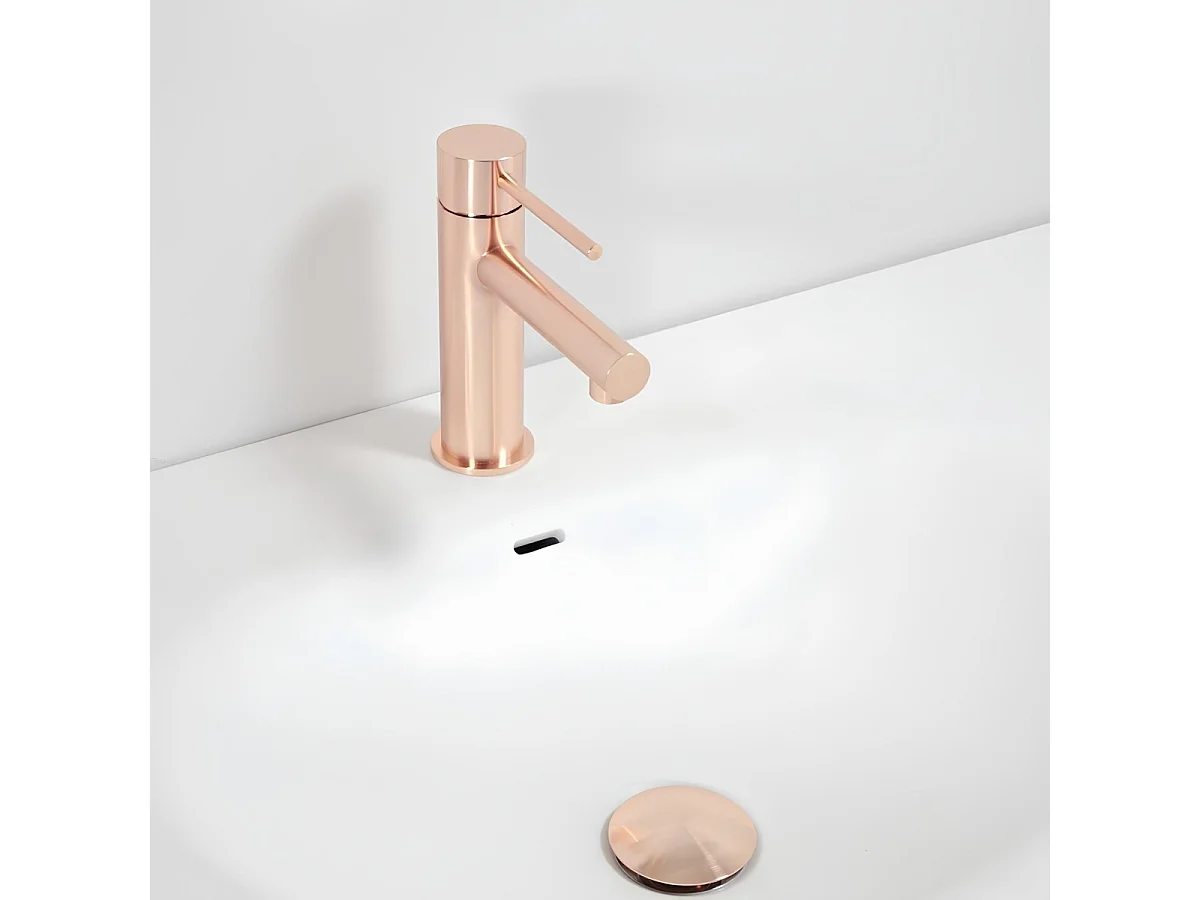Luisa mitigeur lavabo bas or rose brossé - Essebagno