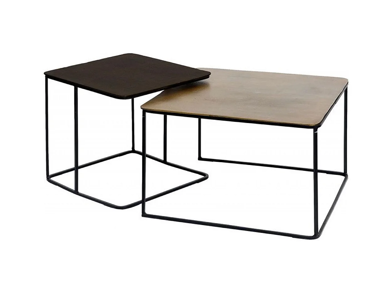 Tables basses gigognes (set de 2 pièces) Fer Gris - Factory Interior's