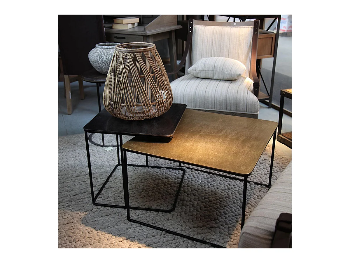 Tables basses gigognes (set de 2 pièces) Fer Gris - Factory Interior's