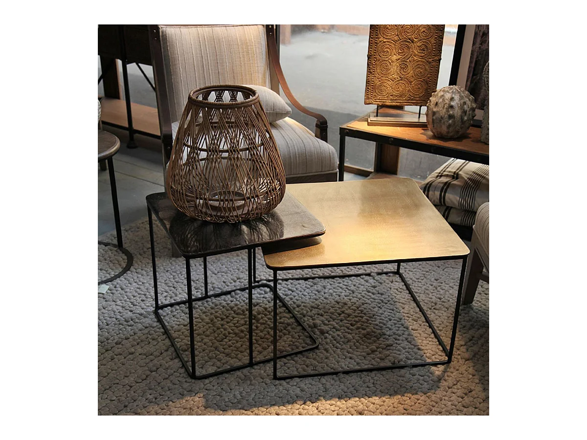 Tables basses gigognes (set de 2 pièces) Fer Gris - Factory Interior's