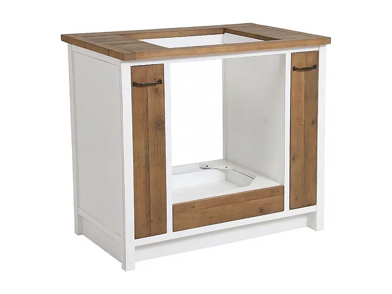 Meuble pour four et plaque Bois Blanc - Rivages Interior's