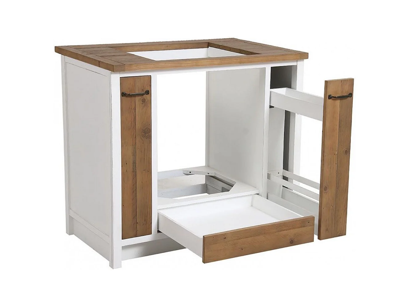 Meuble pour four et plaque Bois Blanc - Rivages Interior's