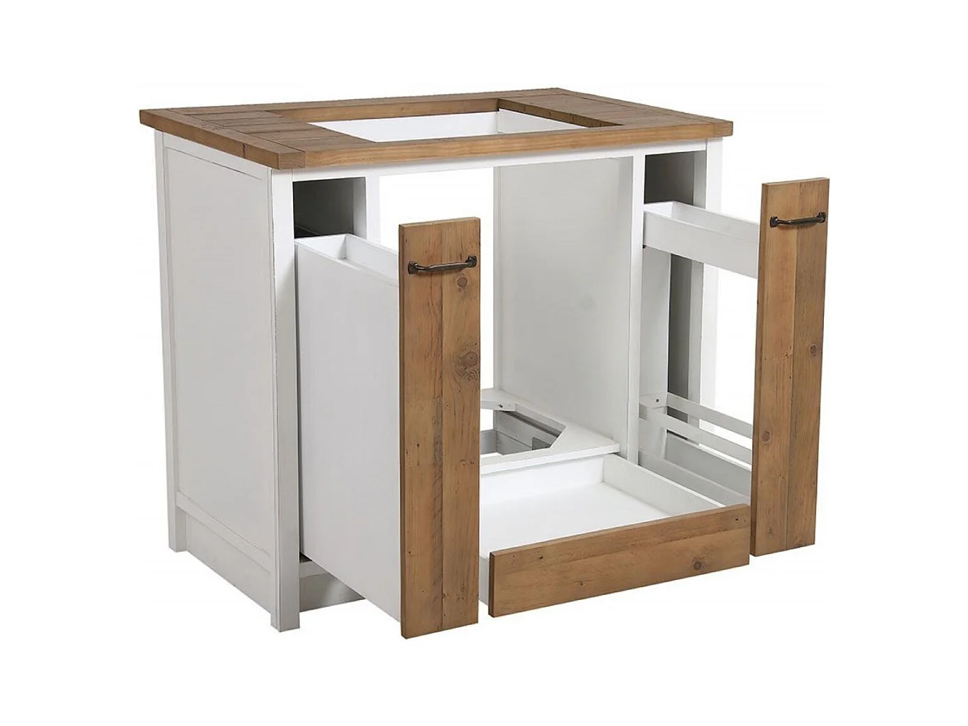 Meuble pour four et plaque Bois Blanc - Rivages Interior's